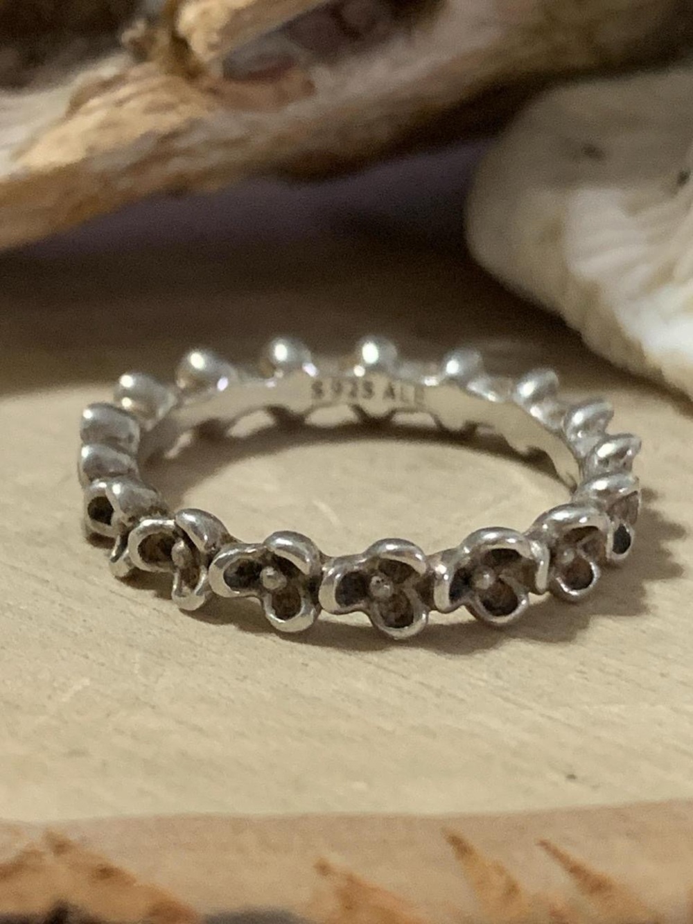 Pandora 925 Sterling Silver Wanda's Garden II Floral Ring 190849 Sz 7.5